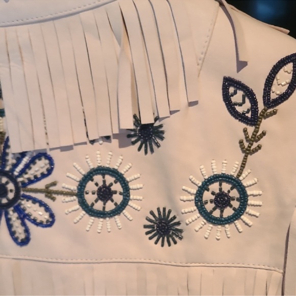 Double D Ranch leather fringe Dunway Jacket embroidered concho RTL $1095 S NWOT - Picture 14 of 16